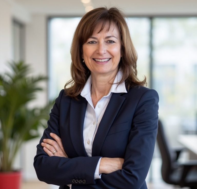 Beratungsgespräch mit Marnie Röder der Firma MAKIKU im modernen Büro Marnie Röder im Gespräch am Telefon, im modernen Büro in Kißlegg mit Laptop, Notizblock und freundliche Arbeitsatmosphäre